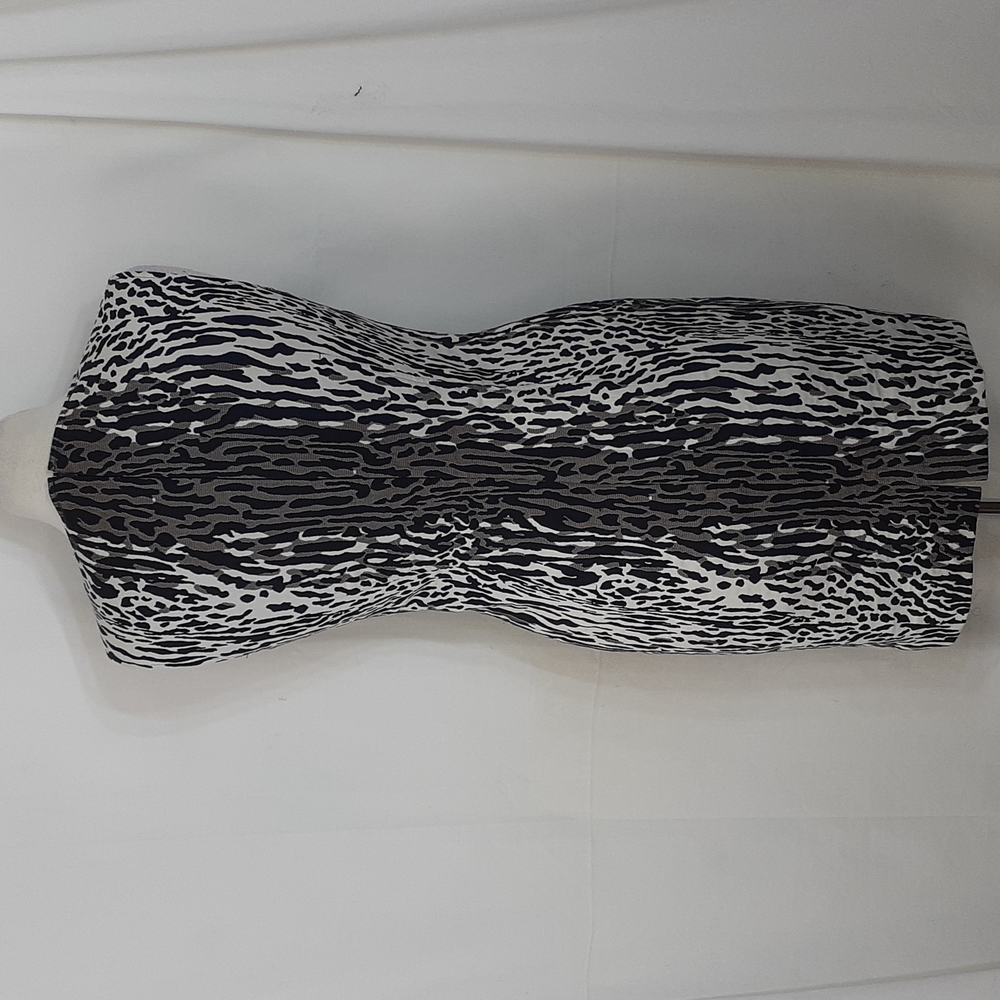 St. John animal print bodycon dress white black brown size 6 - Picture 5 of 6